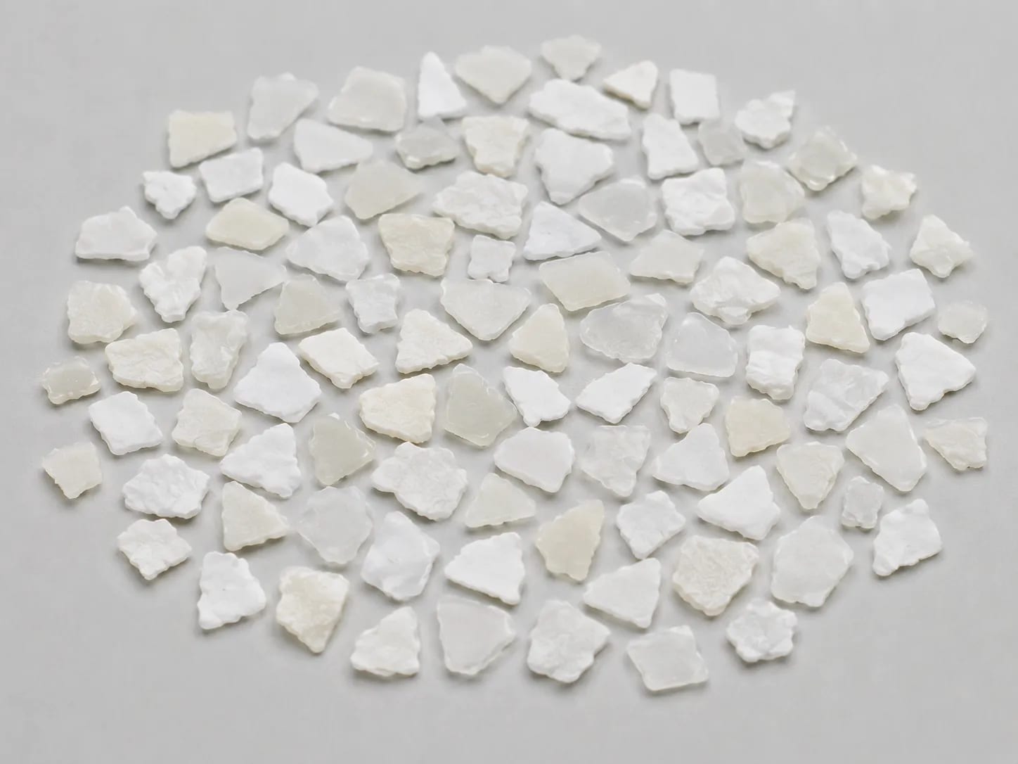 White flakes.