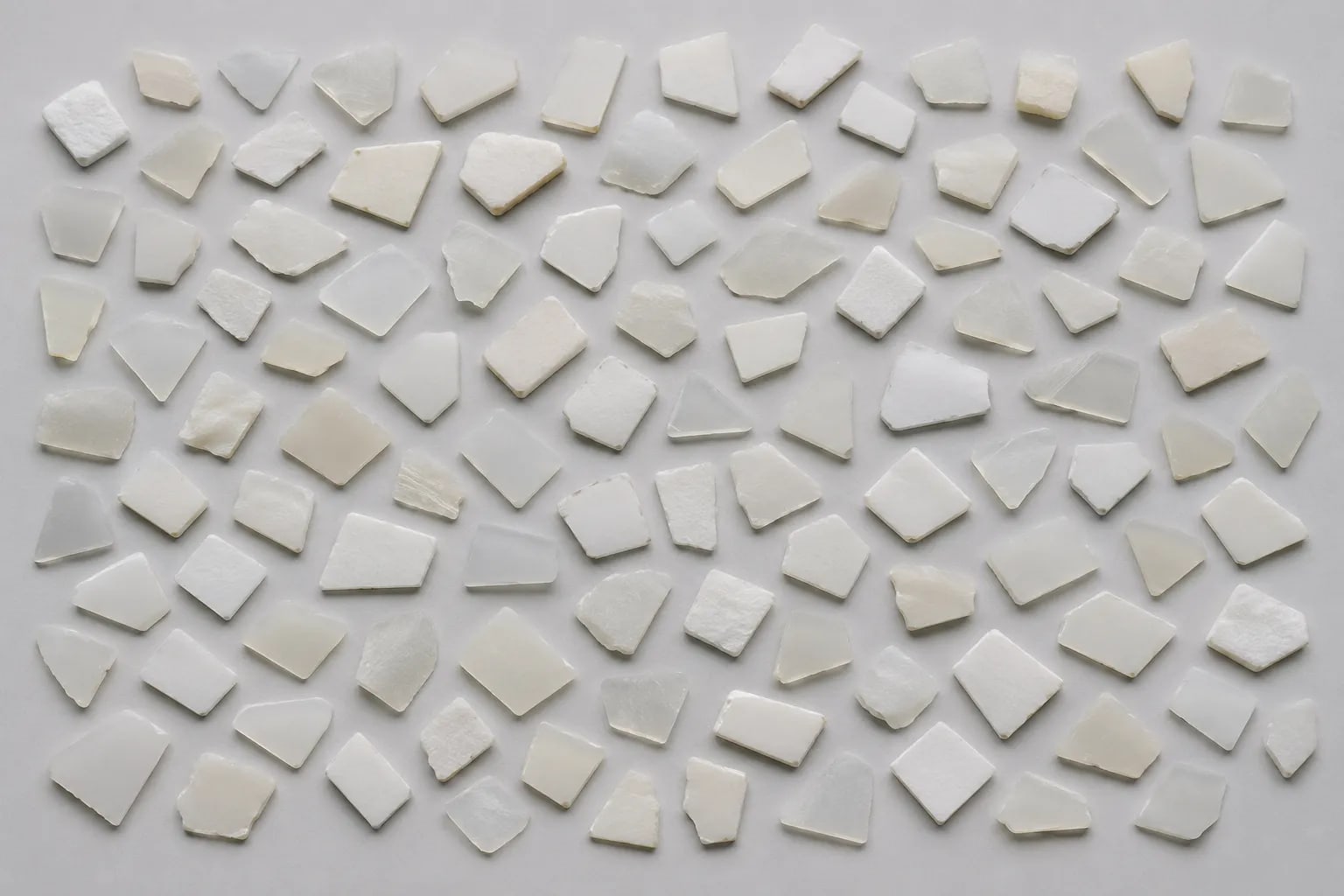 Milky and translucent PE and PP rigid flakes.