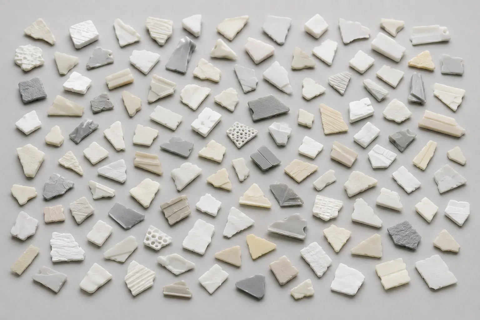 White and neutral rigid polymer flakes for MAS-P Pro problem fit.
