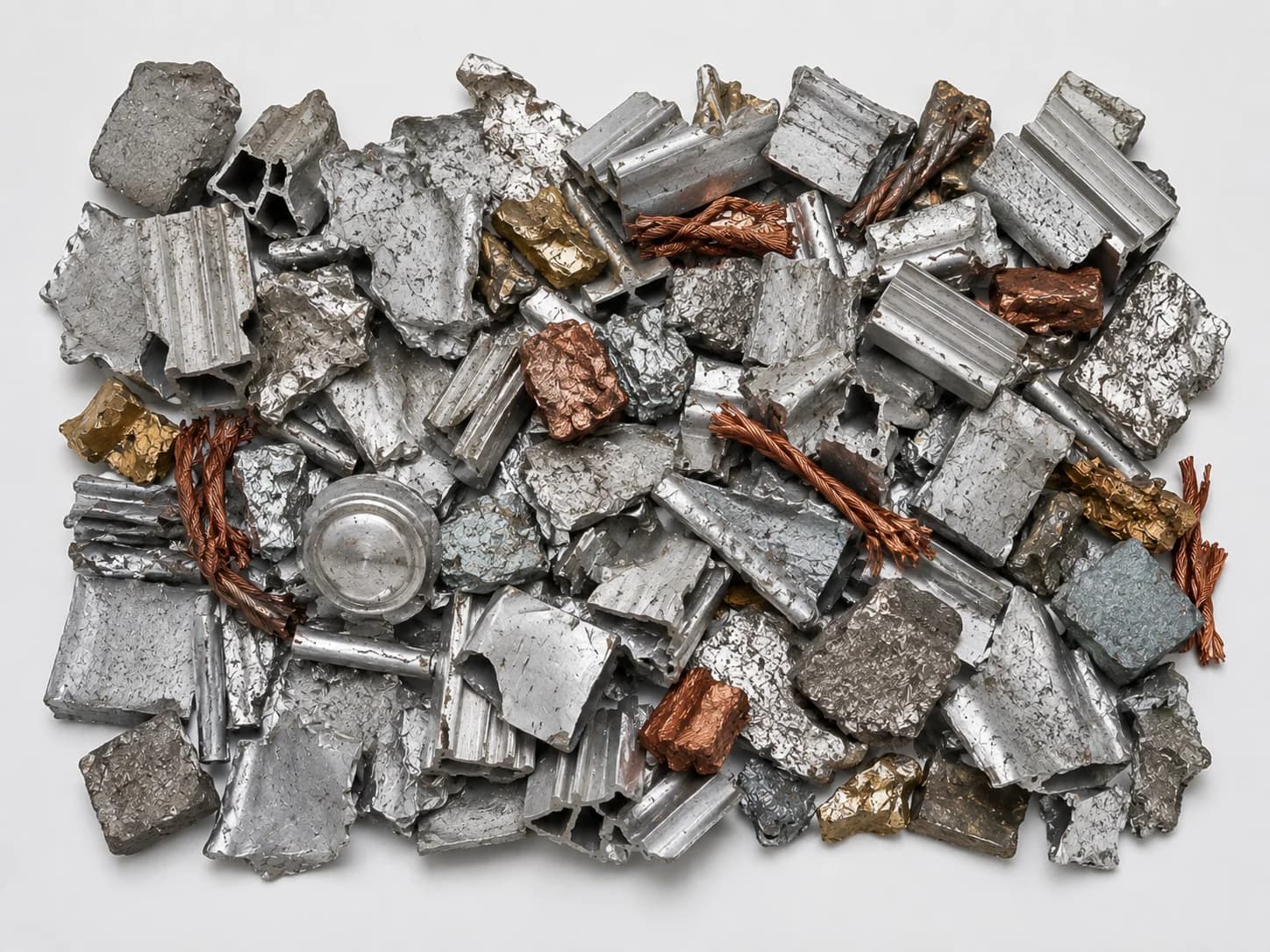 Chatarra no ferrosa mixta gruesa de Zorba con aluminio y contaminantes de metal pesado.