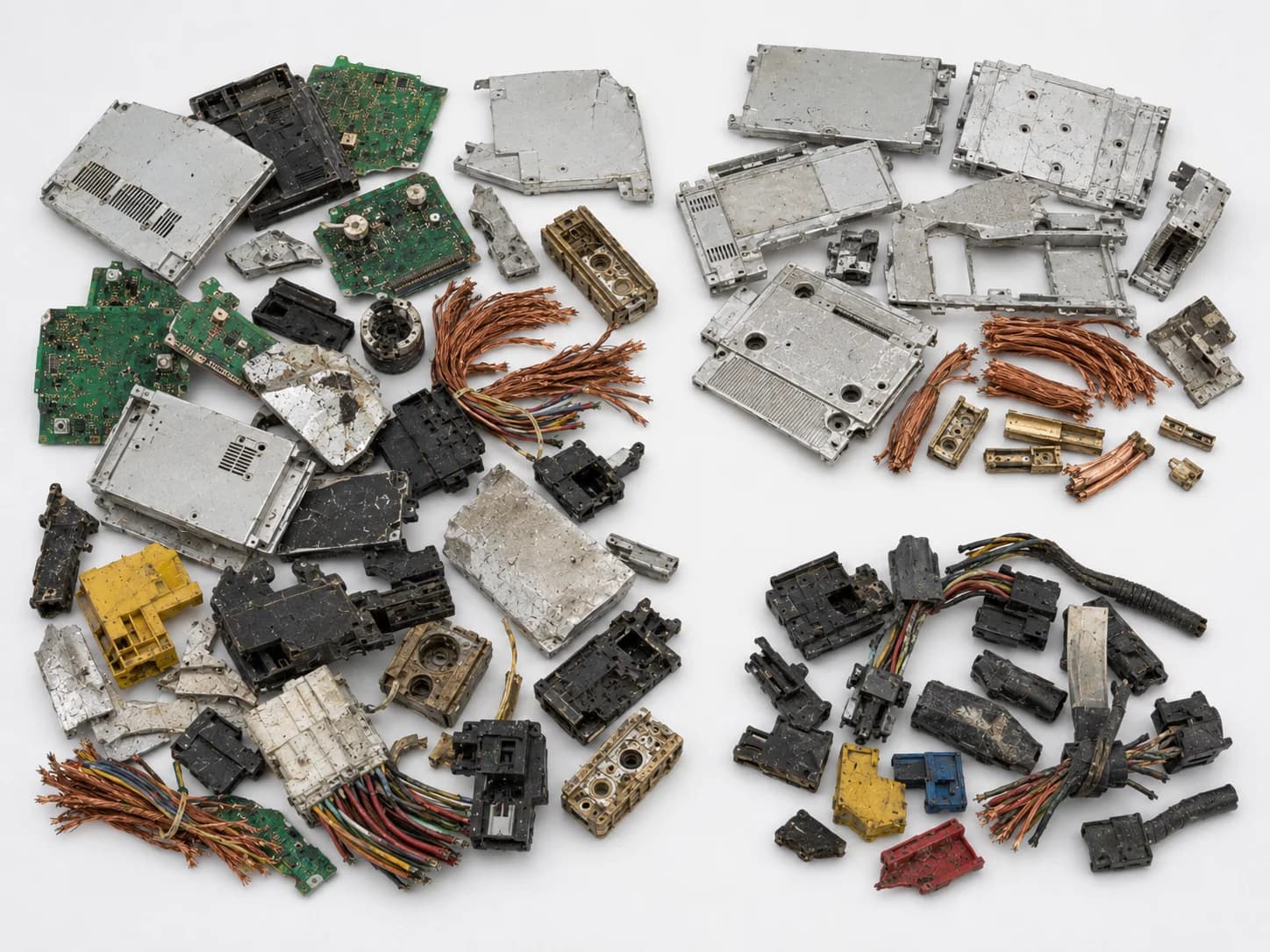 Aplicación de clasificación de residuos electrónicos, PCB y arnés de cable en FR-XRT Pro.