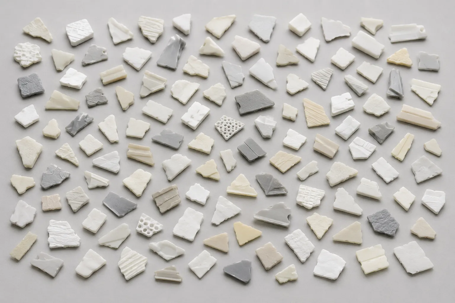 White and neutral rigid polymer flakes for MAS-P Pro problem fit.