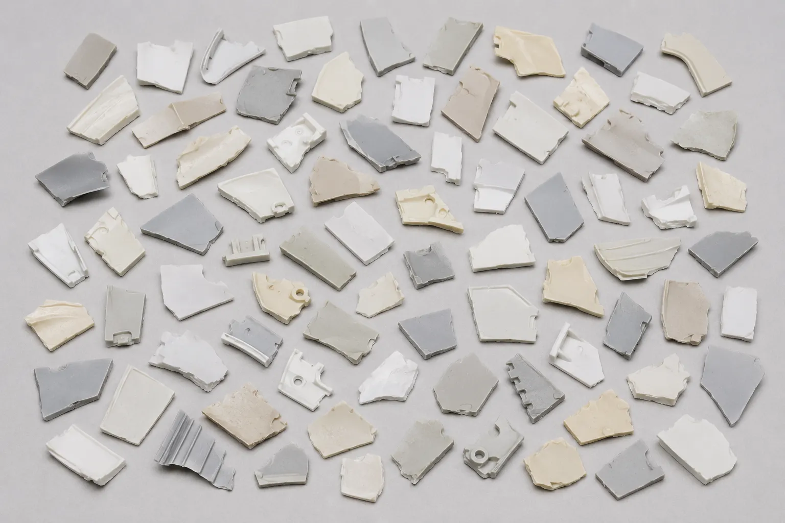 Neutral PS and ABS rigid plastic mix.