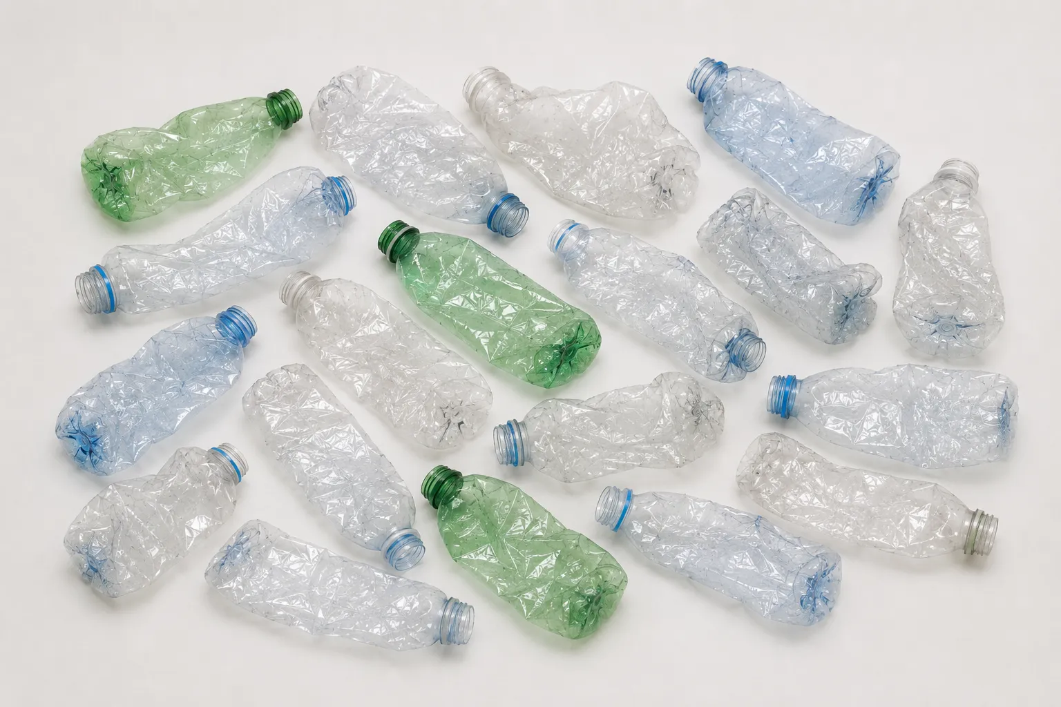 Accepted mixed-color pure PET bottle stream from MAS-B sorting