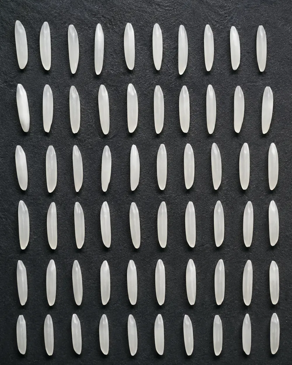 Long rice grains arranged as an accepted reference class.